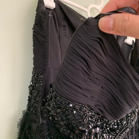 SUE WONG Nocturne Black Beaded Cocktail Mini Dress - Picture 6 of 9